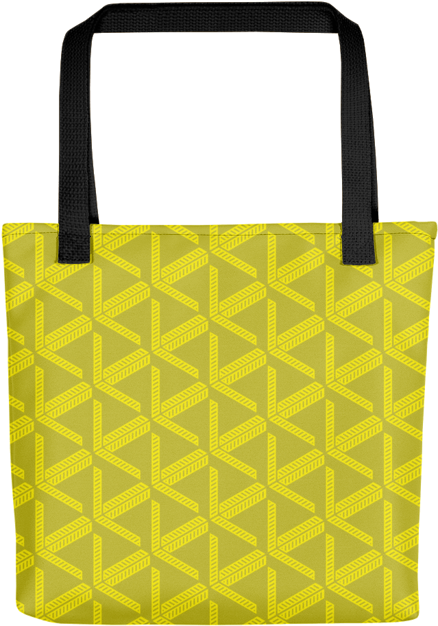 A Yellow Bag With Black Handles