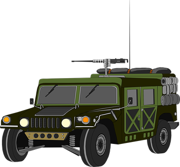 A Military Vehicle With A Gun On Top