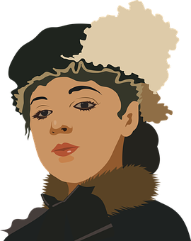 A Woman Wearing A Fur Hat