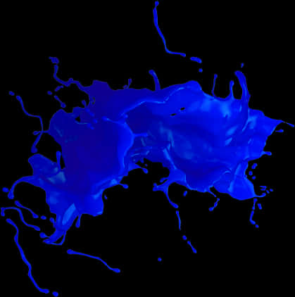 A Blue Paint Splashing On A Black Background
