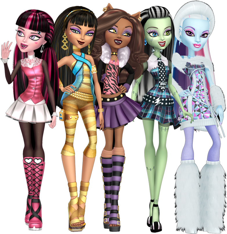 A Group Of Cartoon Dolls
