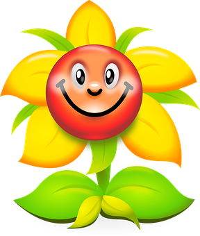 A Cartoon Sunflower With A Face On It