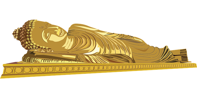 A Gold Statue Of A Sleeping Egyptian Woman