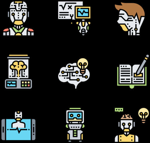 A Group Of Icons Of Robots
