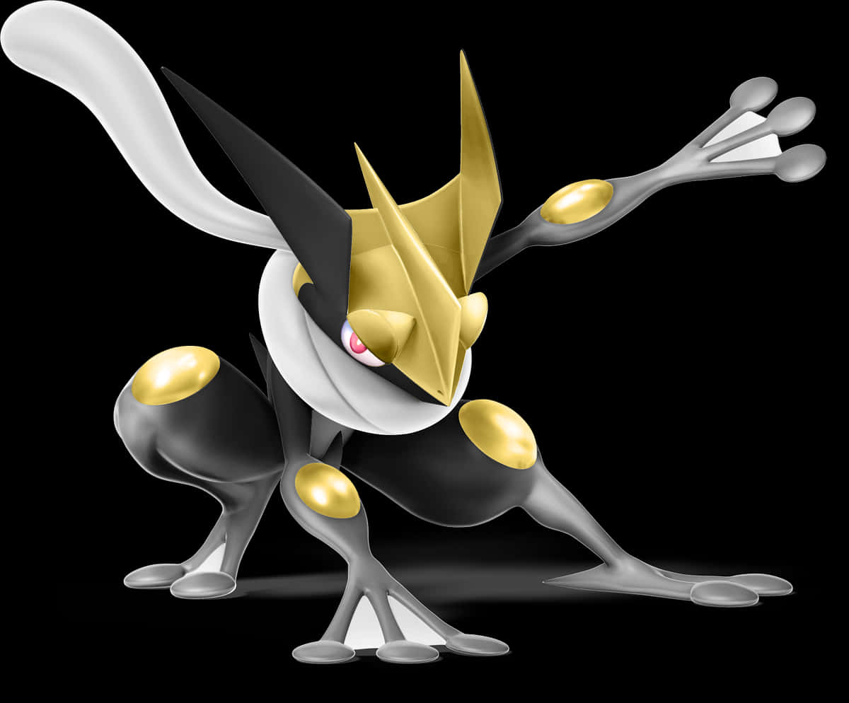 A Cartoon Character Of A Black And Gold Animal