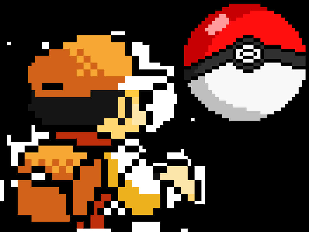 A Pixel Art Of A Dog And A Ball