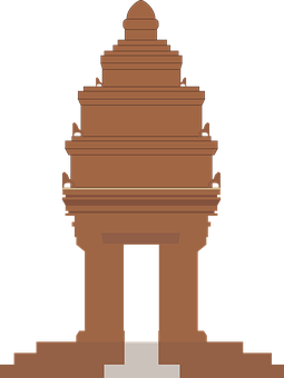A Brown Tower With A Black Background