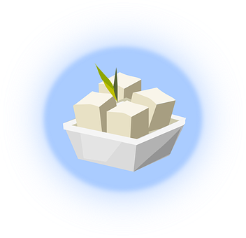 A White Cubes In A Bowl