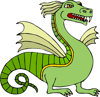 A Green Dragon With Wings