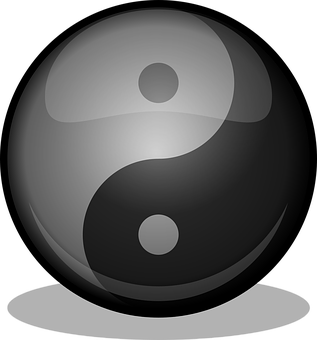 A Black And White Yin Yang Symbol