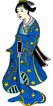 A Cartoon Of A Blue And Yellow Dress