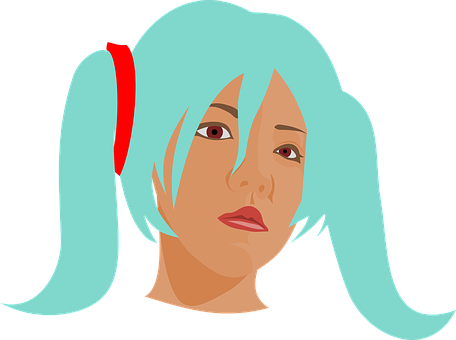 A Woman With Blue Hair