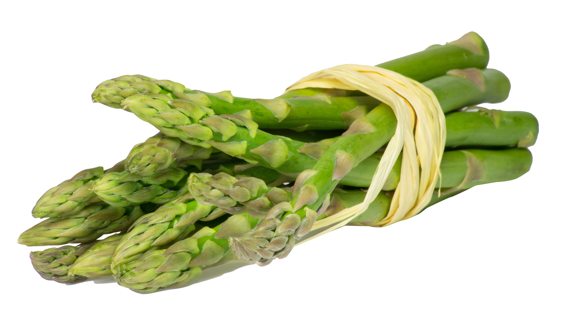A Bunch Of Asparagus Tied With A Yellow Band