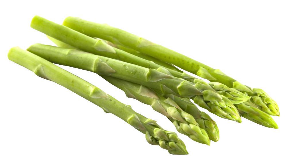 A Group Of Asparagus On A Black Background