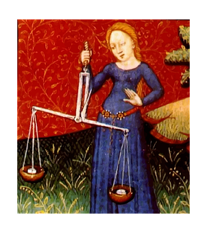 A Woman Holding A Scale