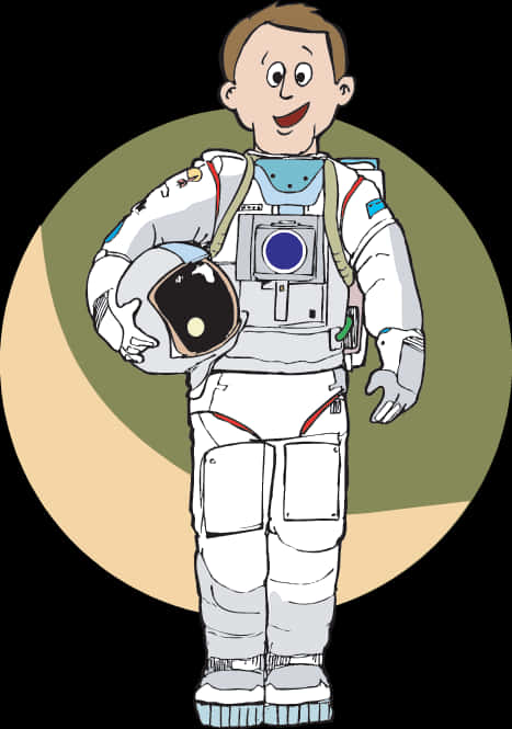 A Cartoon Of A Man In A Space Suit