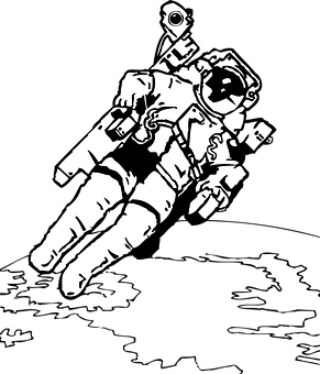 A White Drawing Of An Astronaut
