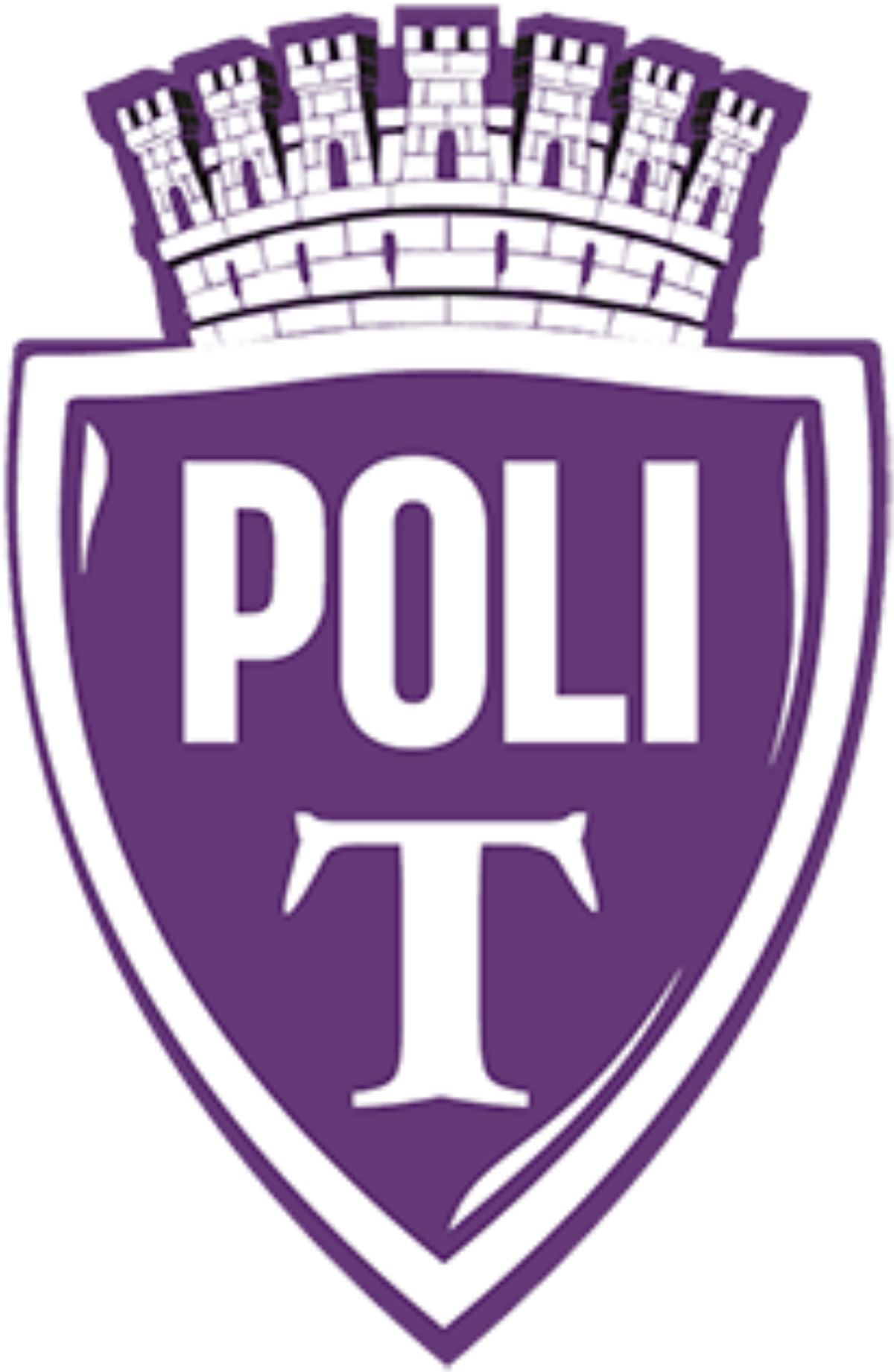 A Purple Shield With A Crown And A White Text