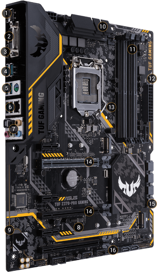 A Black And Yellow Computer Motherboard