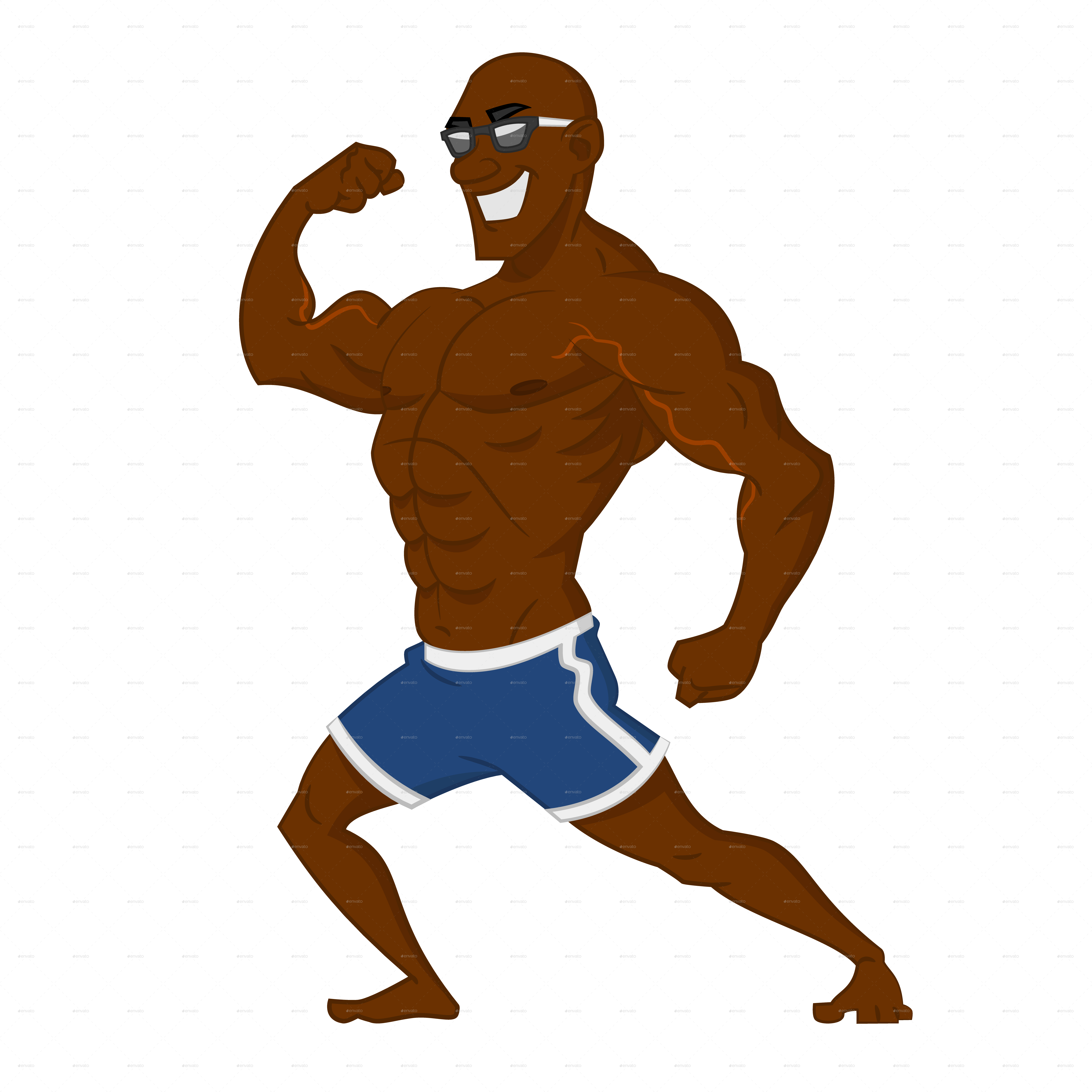 A Cartoon Of A Man Flexing His Muscles