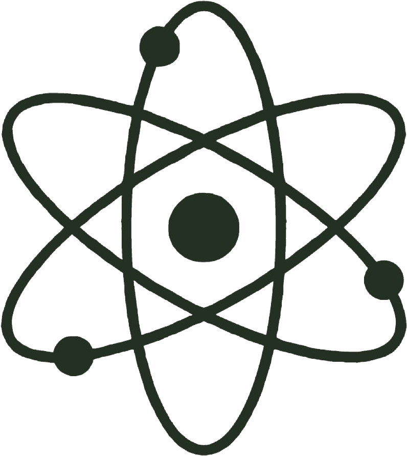 A Green Atom Symbol With Circles And Dots