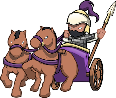 Cartoon Of A Man In A Chariot