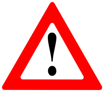 A Red And White Triangle Sign With A Exclamation Mark