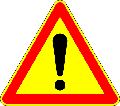 A Yellow And Red Triangle Sign With A Exclamation Mark