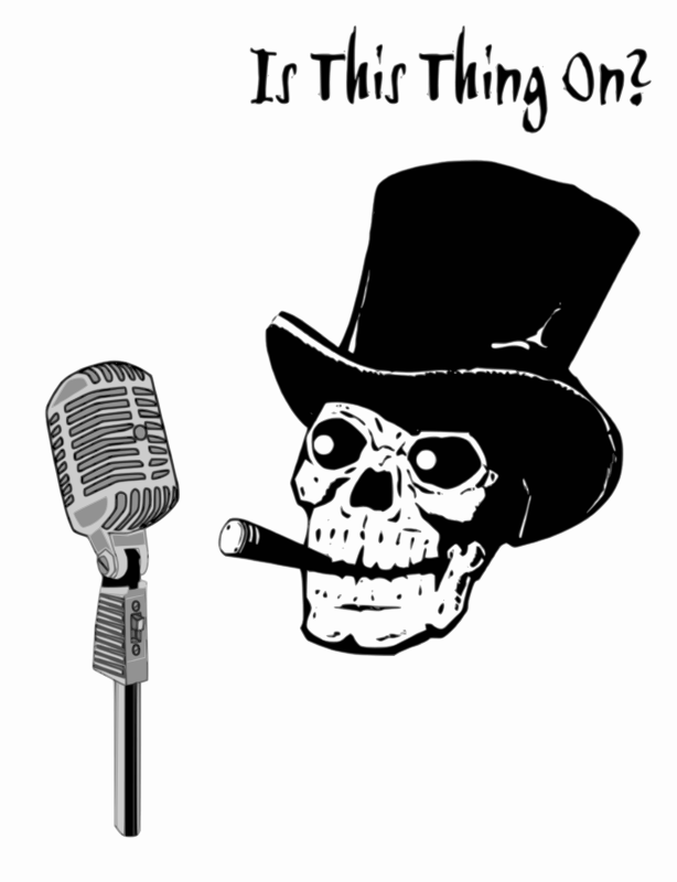 A Skull With A Cigar And A Microphone