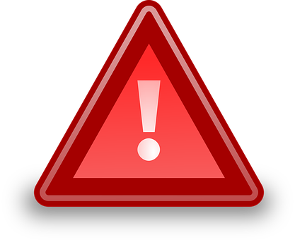 A Red Triangle Sign With A White Exclamation Mark