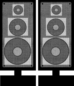 A Pair Of Speakers With Circles