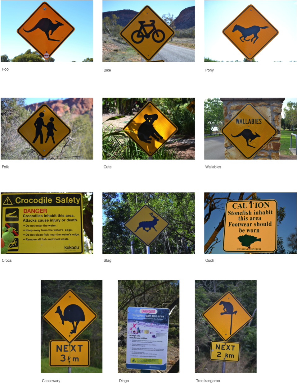 A Collage Of A Road Sign