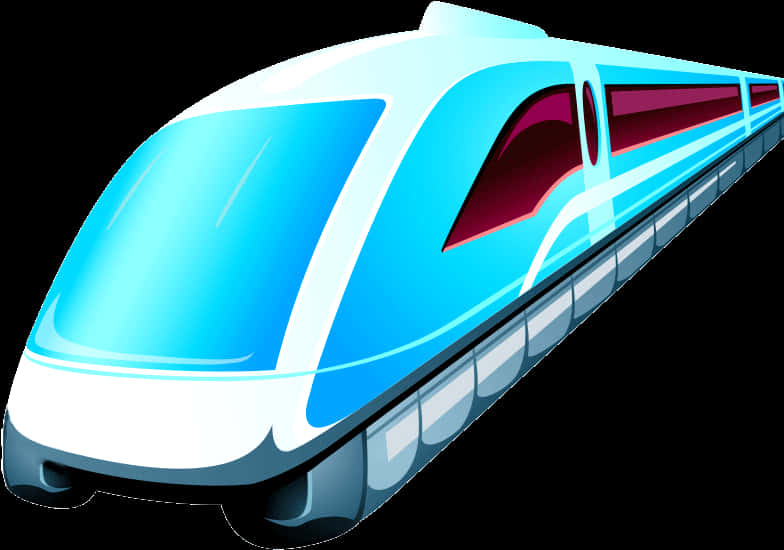 A Blue And White Train
