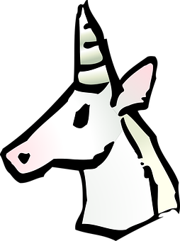 A White Unicorn With A Horn