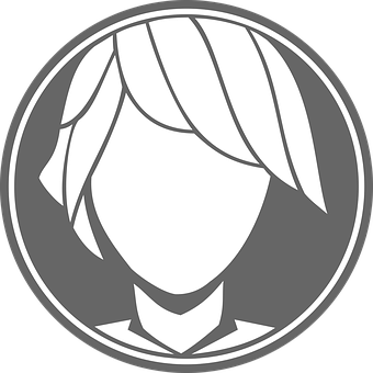 A White And Gray Circle With A Person's Face