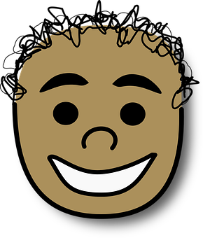 A Cartoon Face With A Black Background
