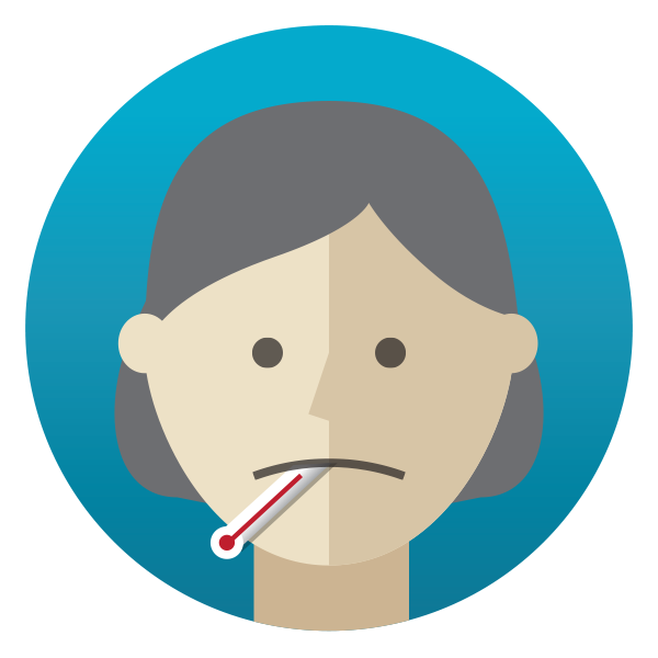 A Woman With A Thermometer In Her Mouth