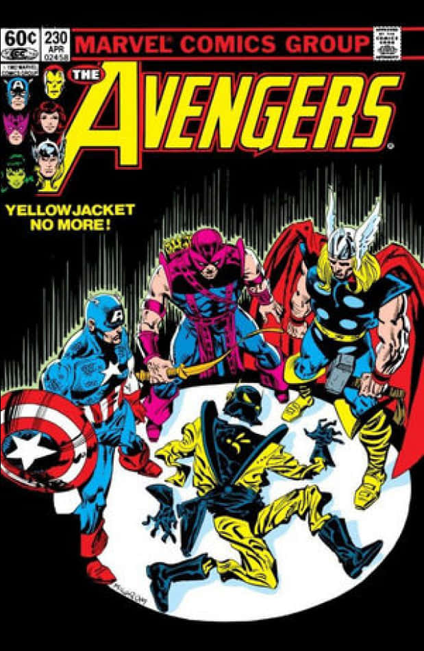 A Comic Book Cover With A Group Of Superheroes