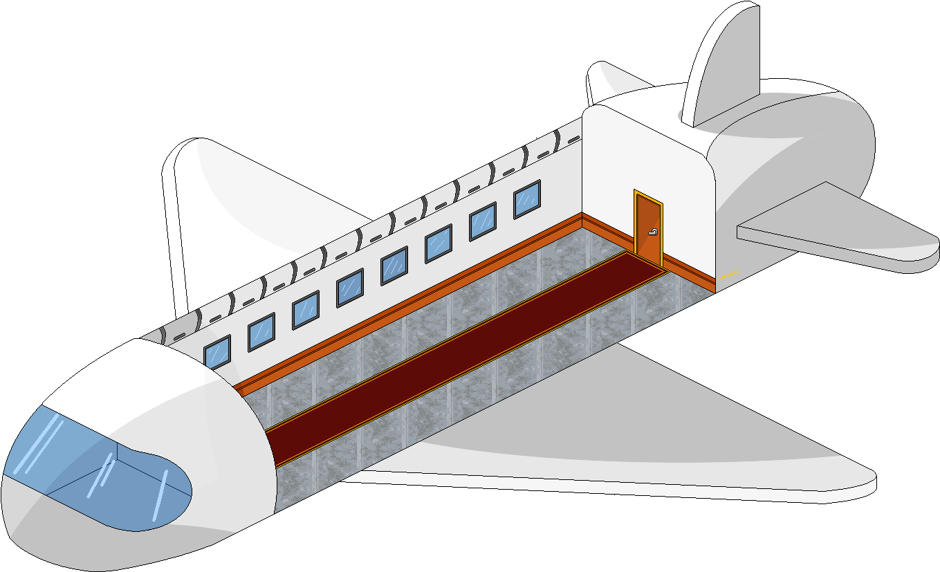 A Cartoon Airplane With Windows