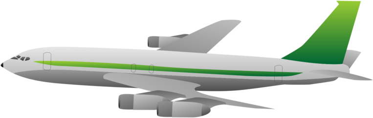 A White And Green Airplane