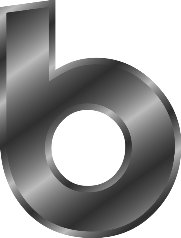 A Silver Letter With A Black Background