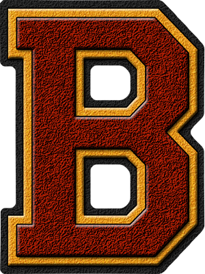 A Letter B In A Red And Yellow Design