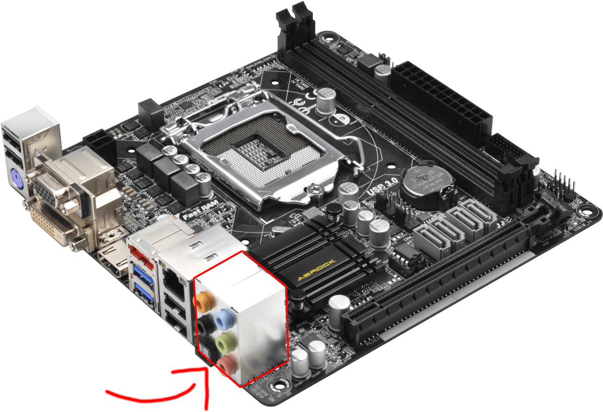 A Computer Motherboard With Many Ports