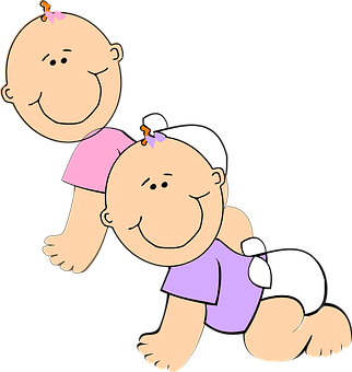 A Cartoon Of Two Babies
