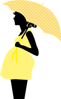 A Silhouette Of A Woman Holding An Umbrella