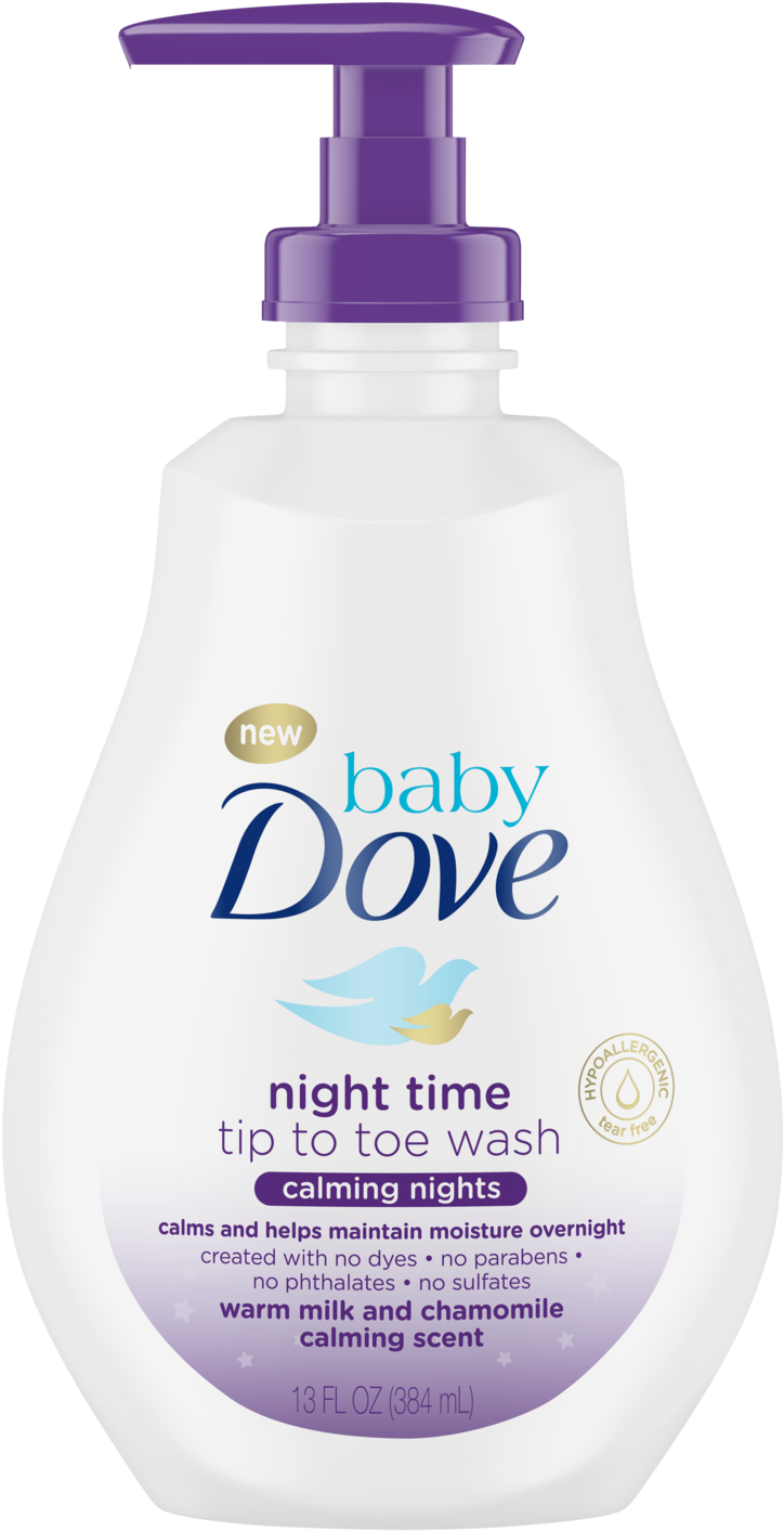 Baby Dove Calming Nights Tip To Toe Wash 13 Oz - Baby Dove Night Time, Hd Png Download