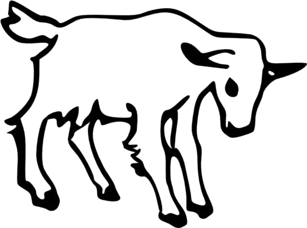 A Black Outline Of A Goat