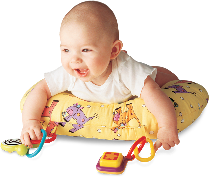 A Baby Playing With Toys