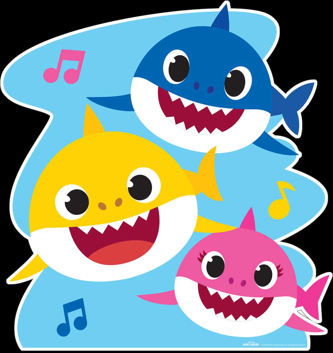 A Group Of Cartoon Sharks