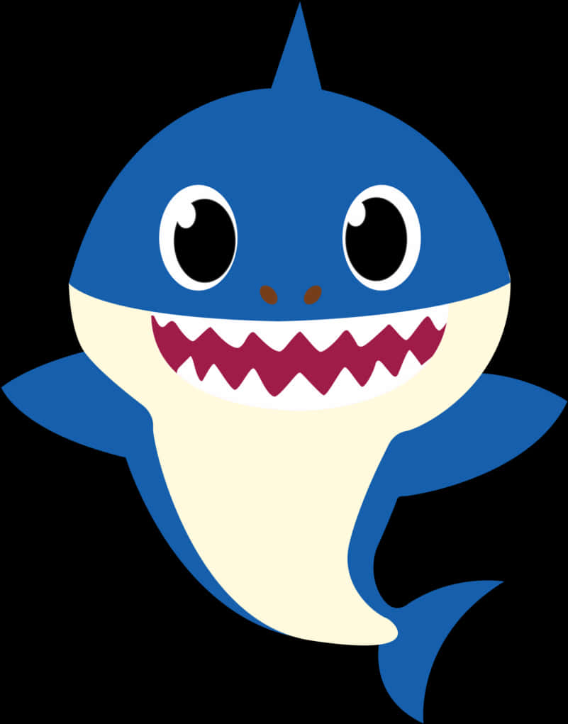 A Cartoon Shark With Sharp Teeth